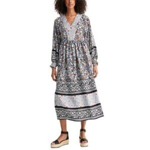 See By Chloé Janis Patchwork Midi Dress Multicolor Boho Chic Size XS Designer